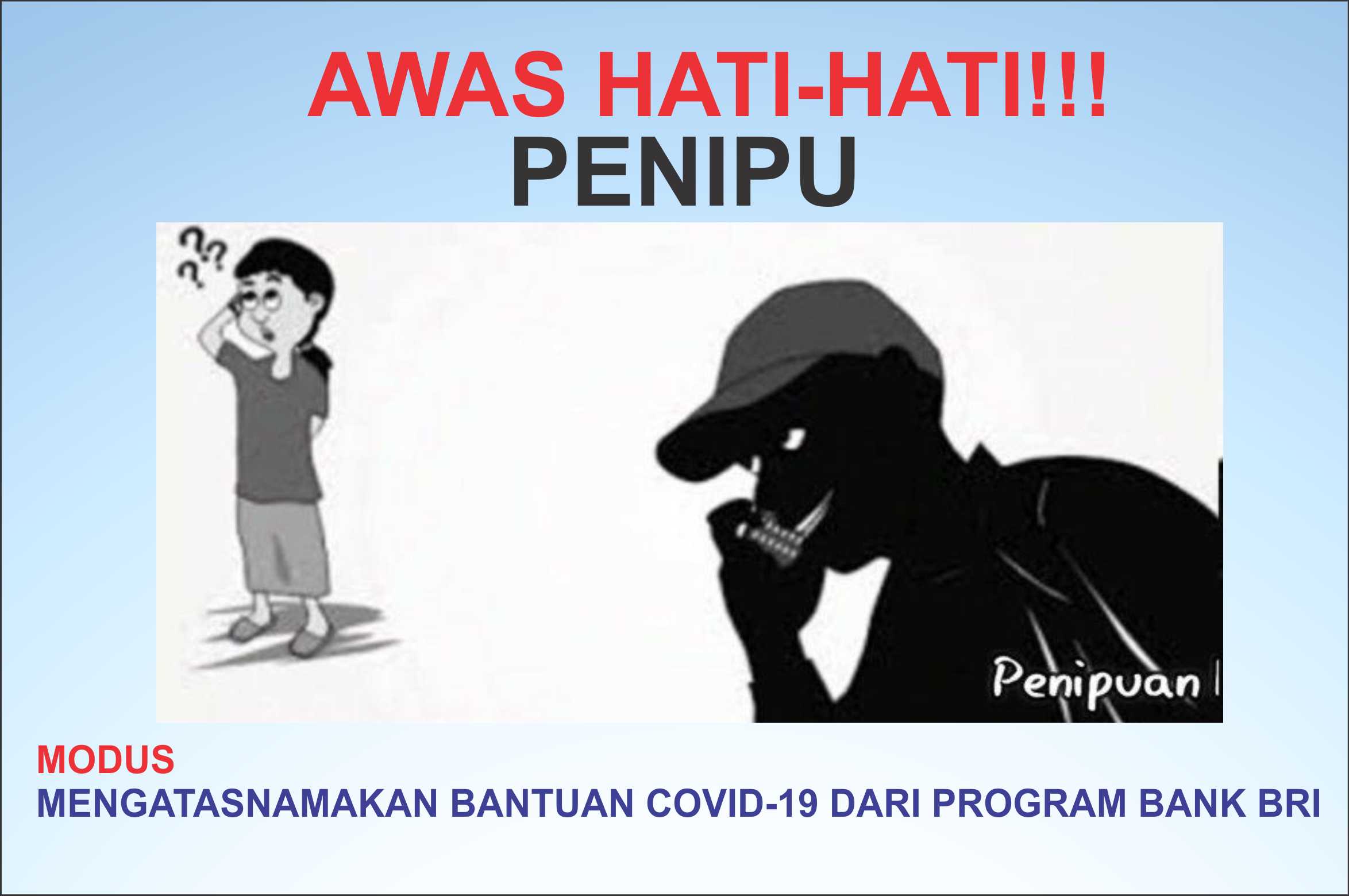 Penipu Online Lewat Telepon Mengatasnamakan Pogram Bantuan Covid 19 dari Bank BRI